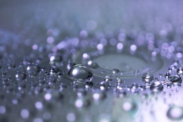 water droplets on a clear surface